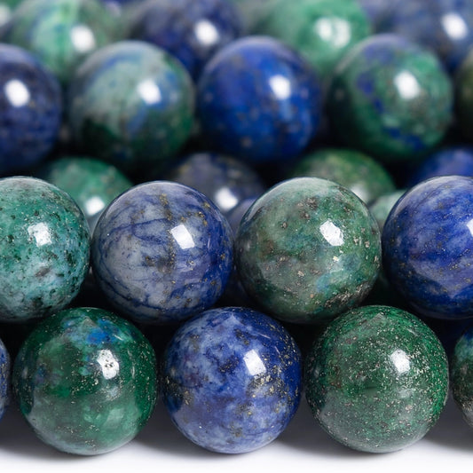 HQ Natural Malachite and Azurite Bead Strand