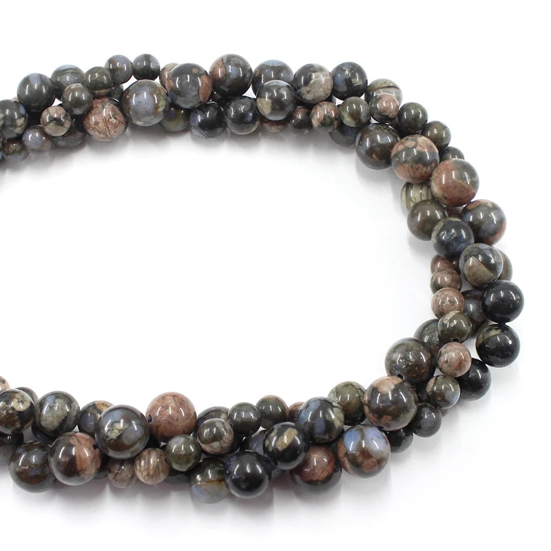 Natural Blue Llanite Que Sera Bead Strand (4/6/8/10mm)