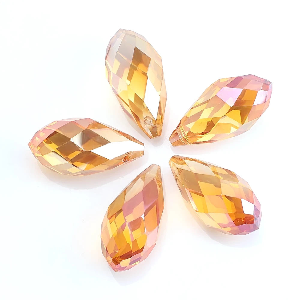 Clear AB Teardrop Glass Bead Strand