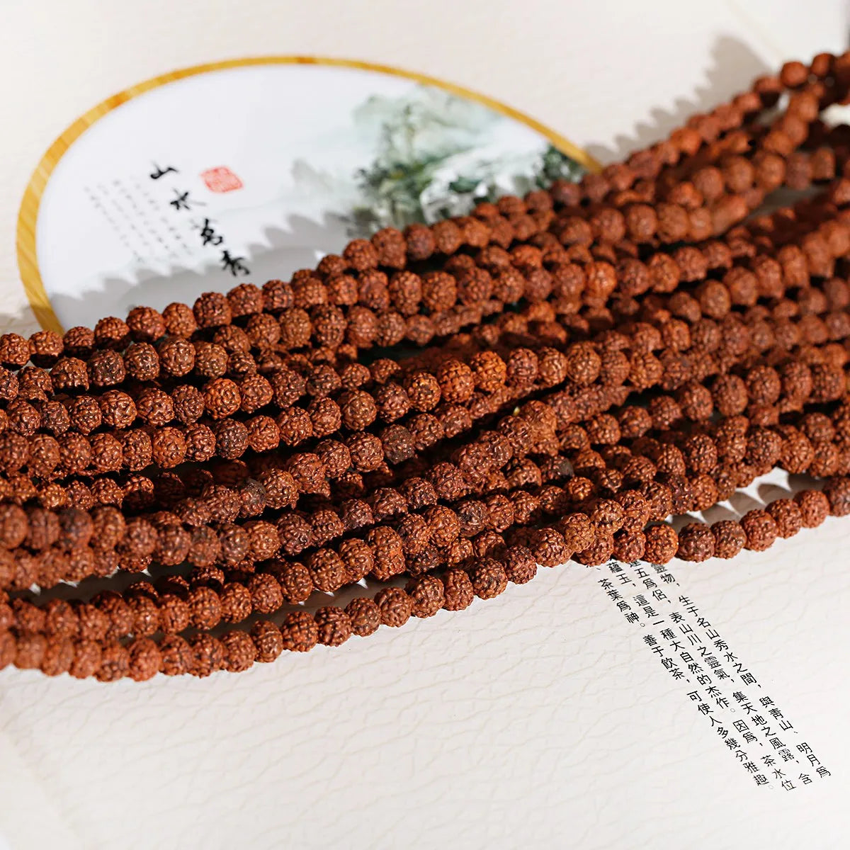 Natural Rudraksha Vajra Bodhi Bead Strand (108 Beads- 6/8/10/12mm)