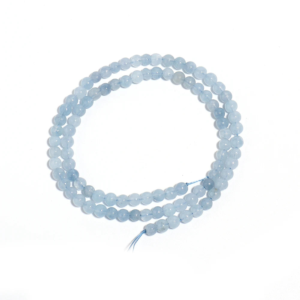 Natural Aquamarine Stone Bead Strand