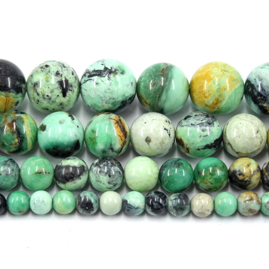 Natural Green Variscite Bead Strand
