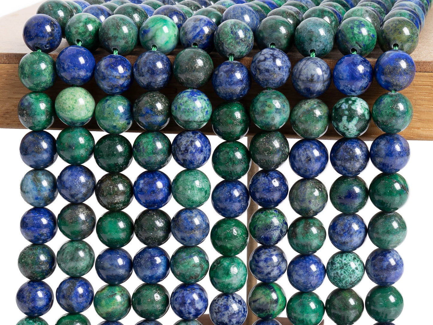 HQ Natural Malachite and Azurite Bead Strand