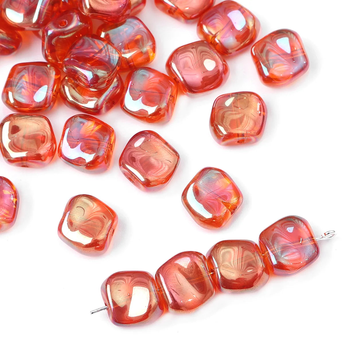 Irregular Rhombic AB Glass Beads (20Pcs/lot 11MM)