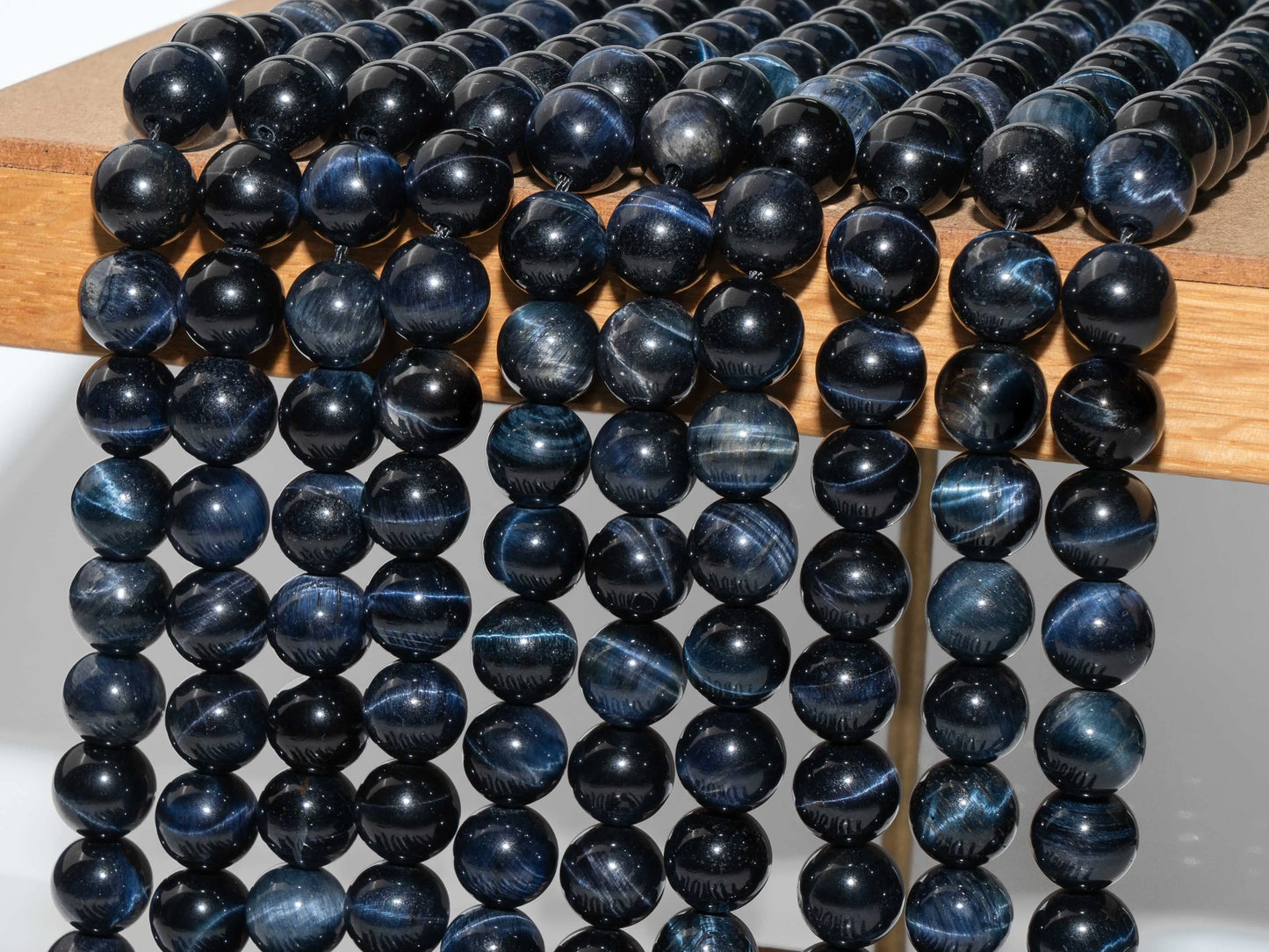 Dyed Deep Navy Blue Tiger Eye Bead Strand (6/8/10/12mm)