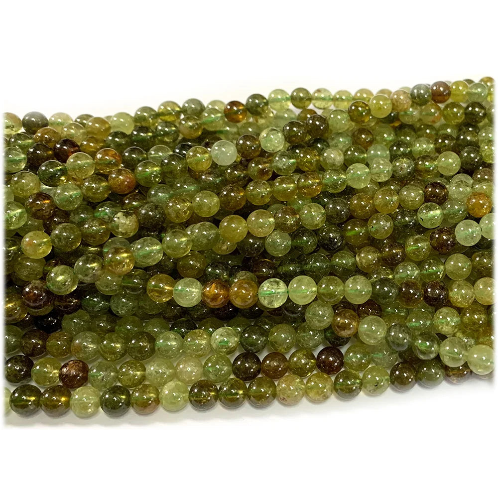 Natural Tsavorite Green Garnet Round Bead Strand