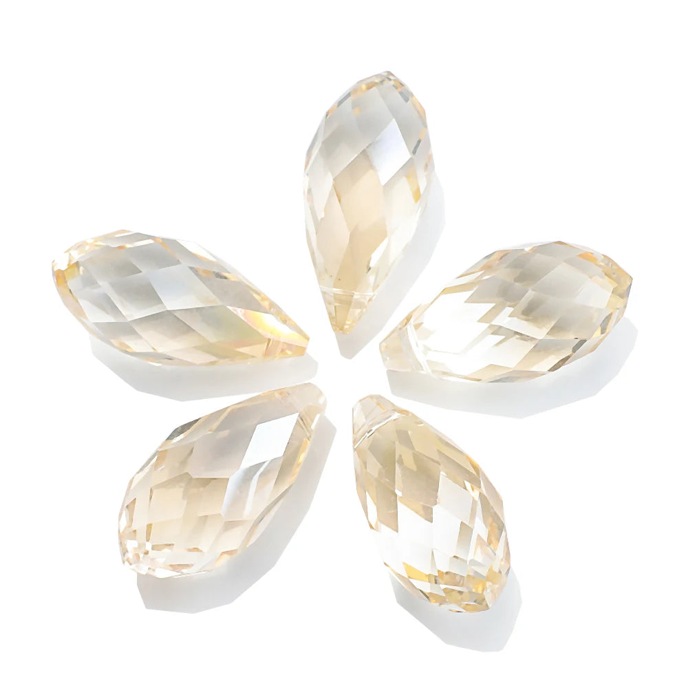 Clear AB Teardrop Glass Bead Strand