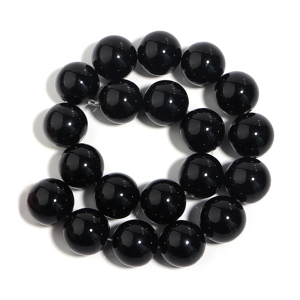 Natural HQ Black Onyx Bead Strand
