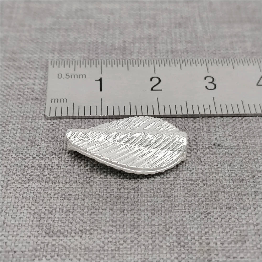 925 Sterling Silver Hammered Leaf Bead