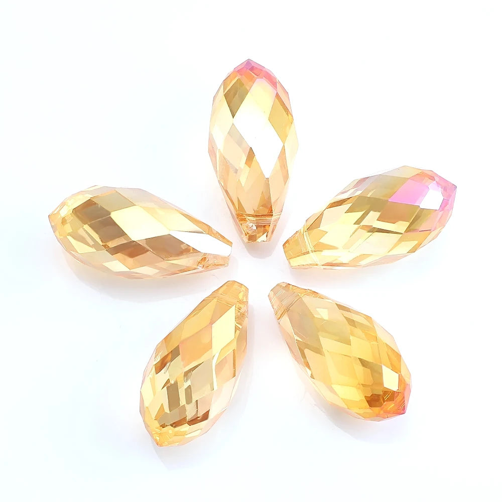 Clear AB Teardrop Glass Bead Strand