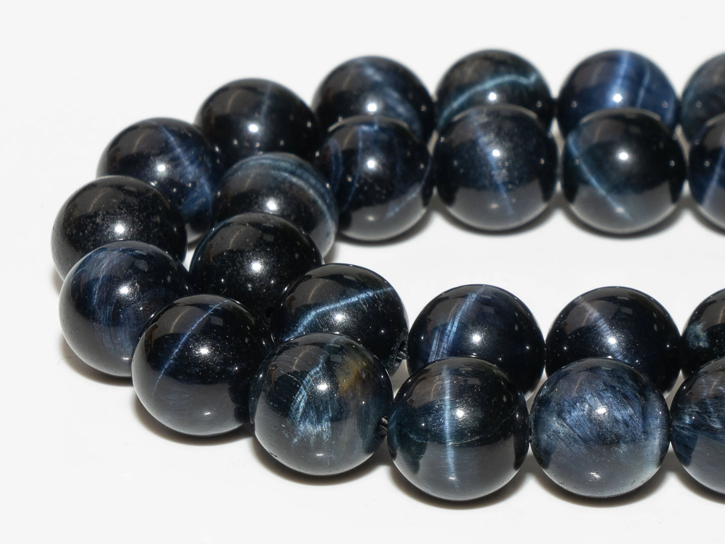 Dyed Deep Navy Blue Tiger Eye Bead Strand (6/8/10/12mm)