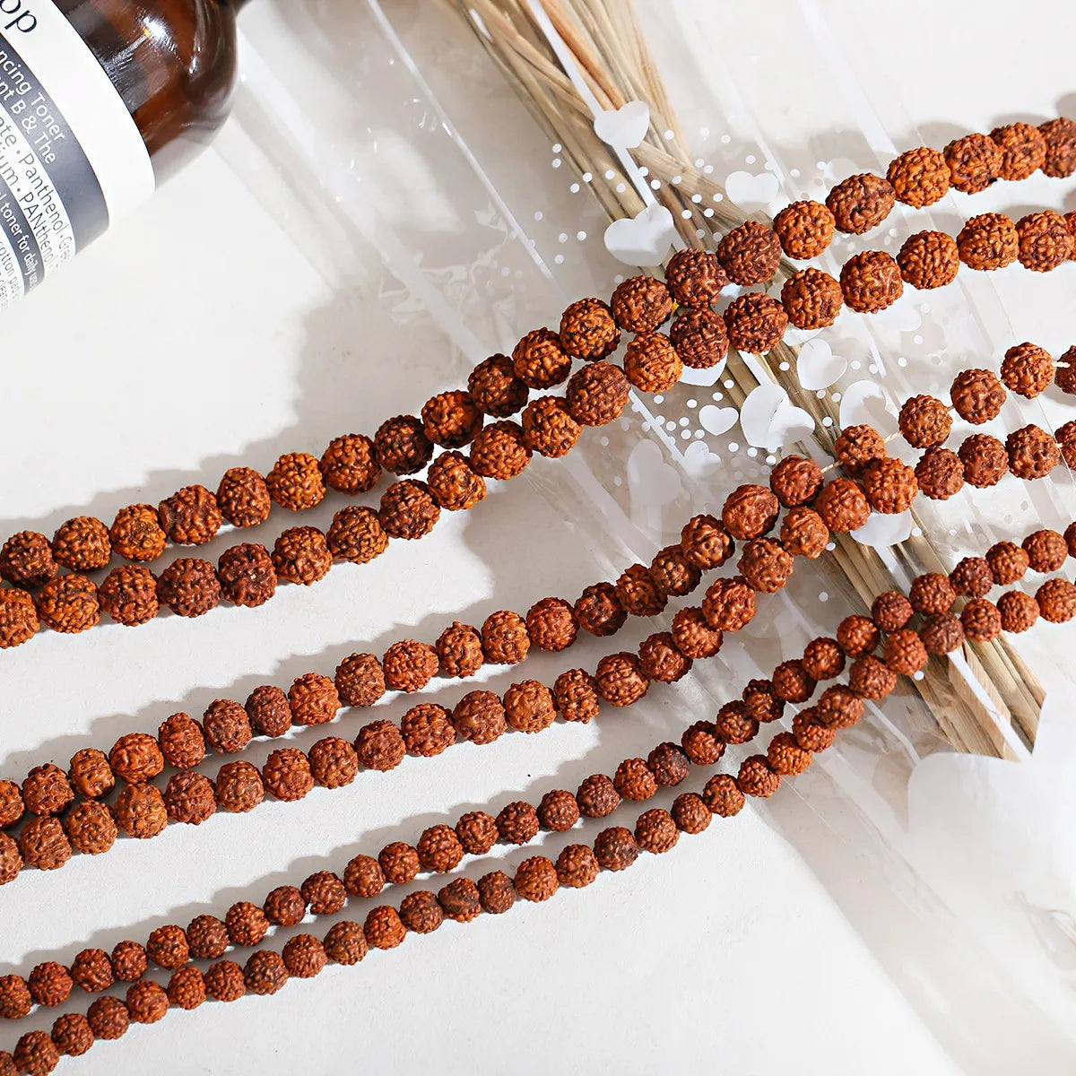 Natural Rudraksha Vajra Bodhi Bead Strand (108 Beads- 6/8/10/12mm)