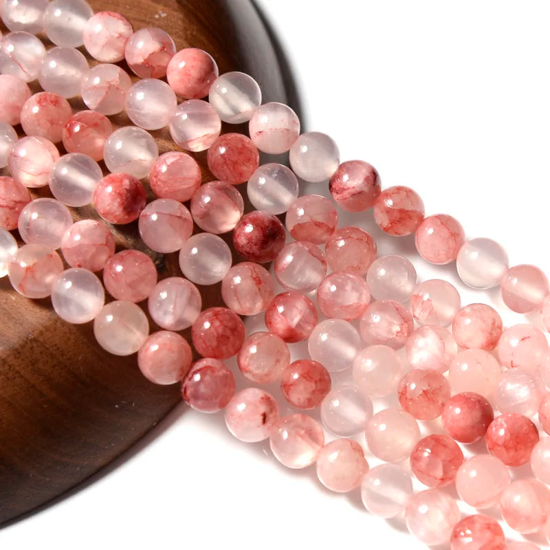 Natural Pink Persian Jade Bead Strand