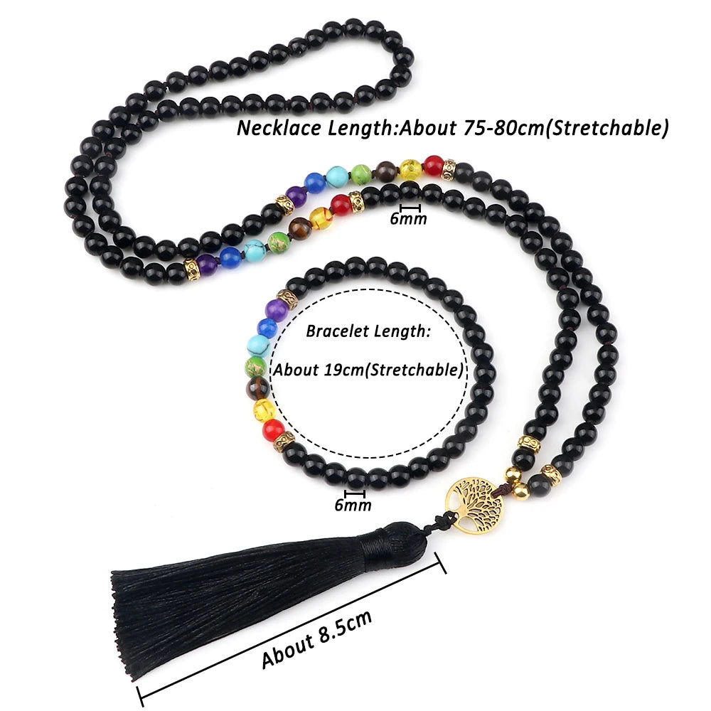 108 Japamala Beads 7 Chakra Necklace