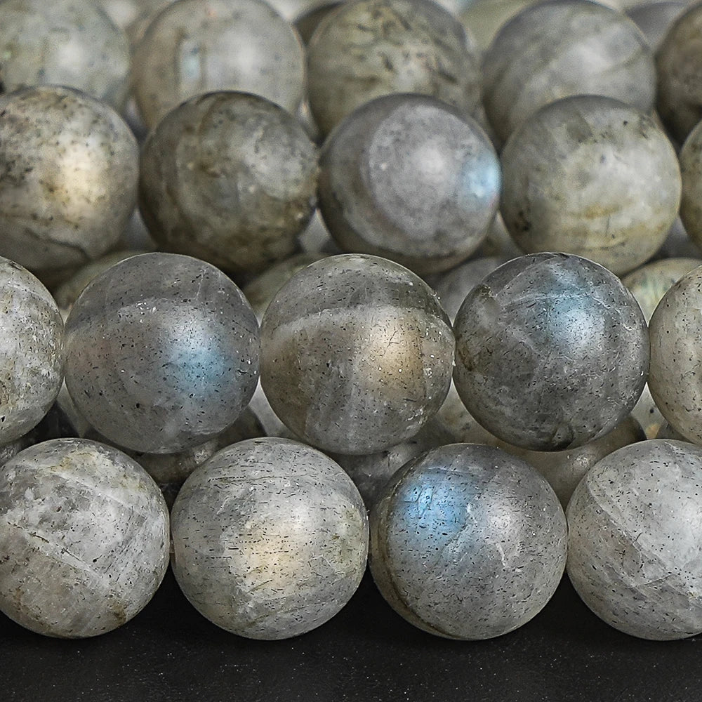 HQ Matte Polish Natural Labradorite Bead Strand (8mm)