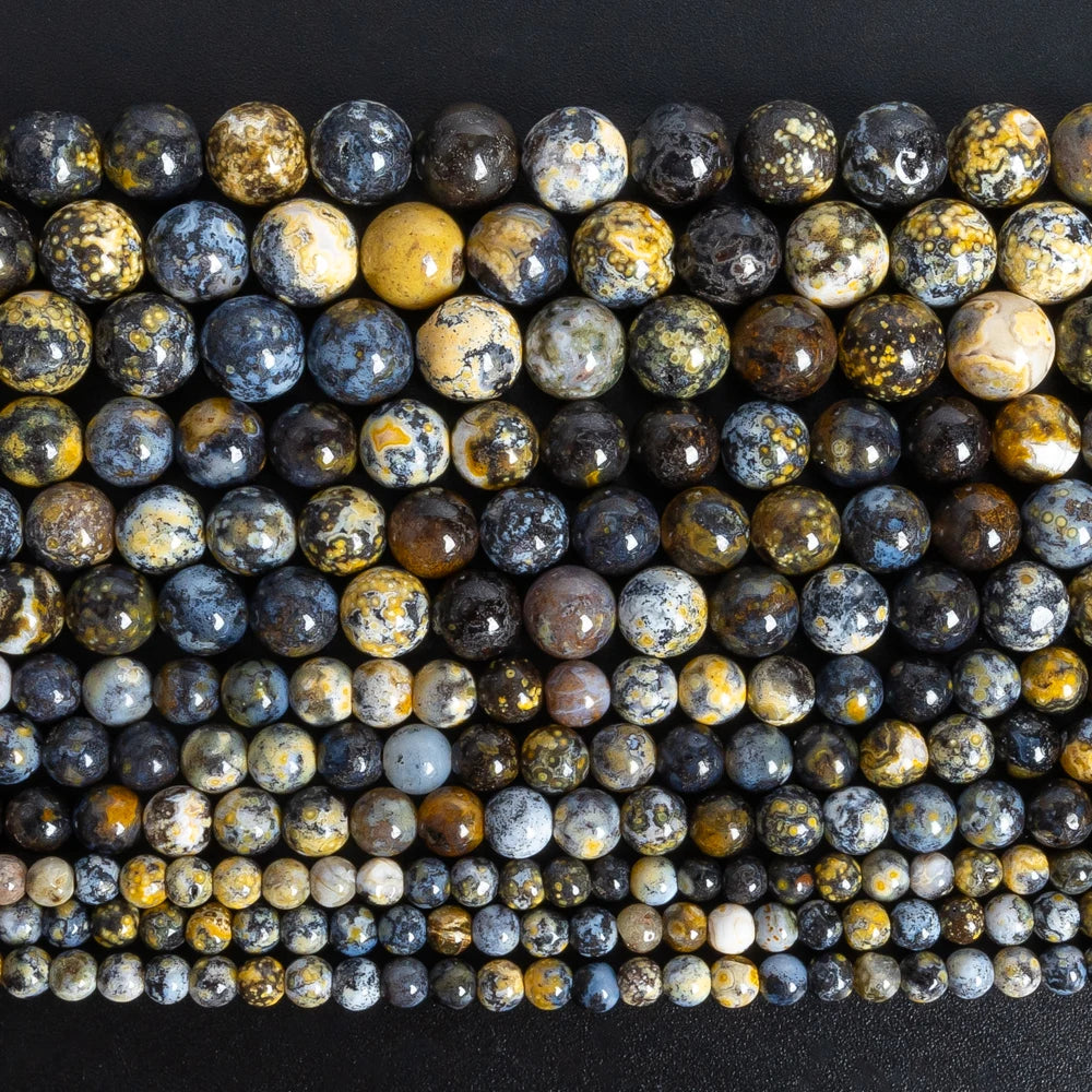 HQ Natural Blue Ocean Agate Bead Strand (4/6/8/10mm)