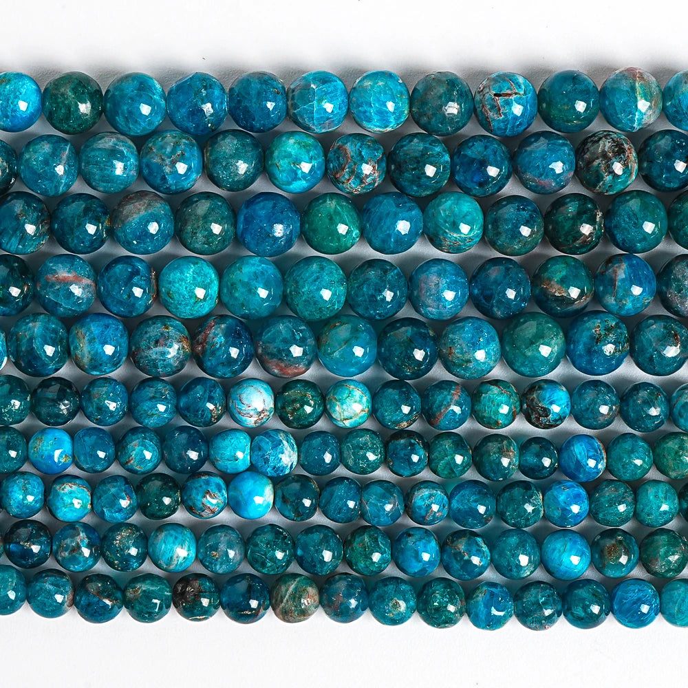 HQ Natural Bright Blue Apatite Bead Strand (6/8mm)