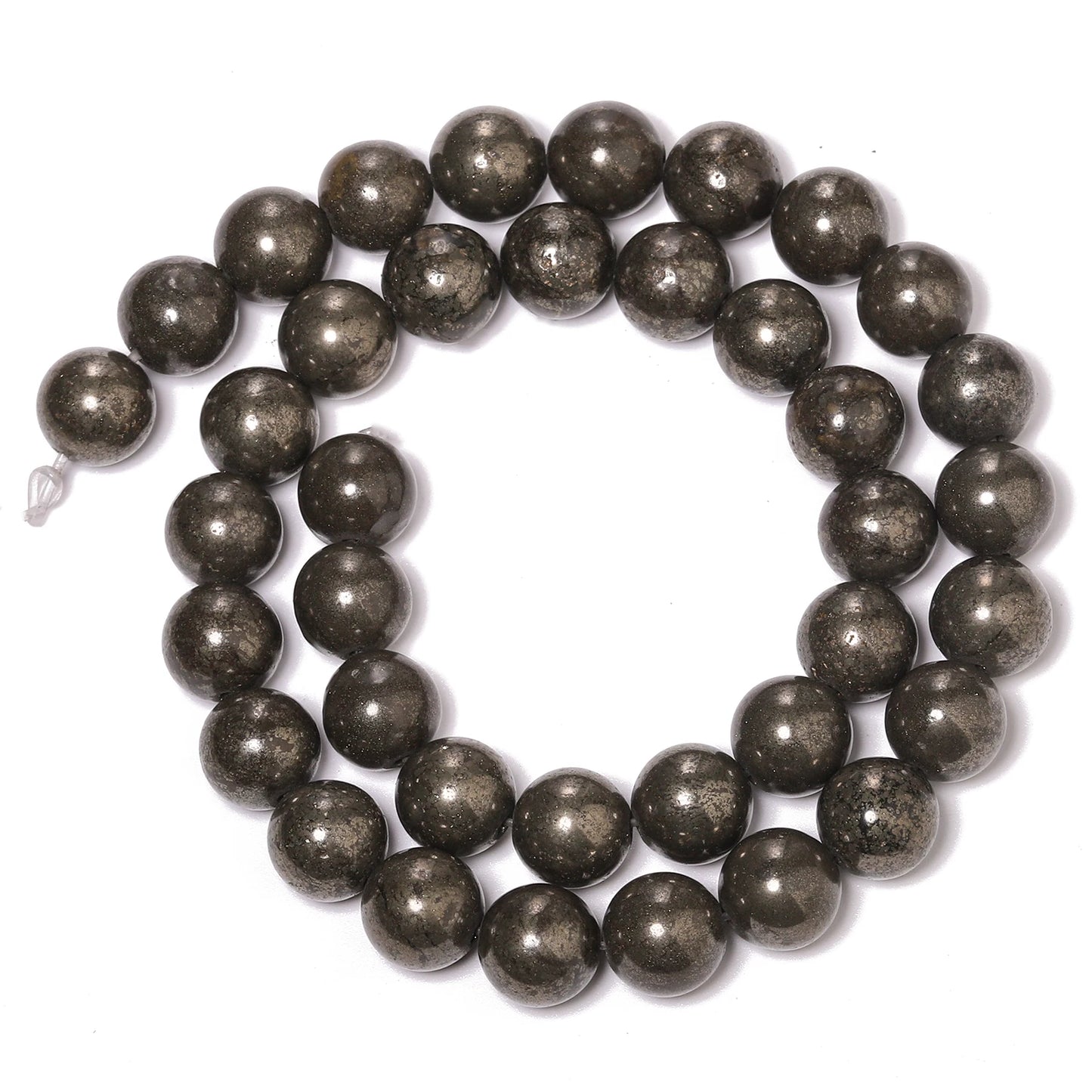 HQ Natural Pyrite Bead Strand (4/6/8/10mm)