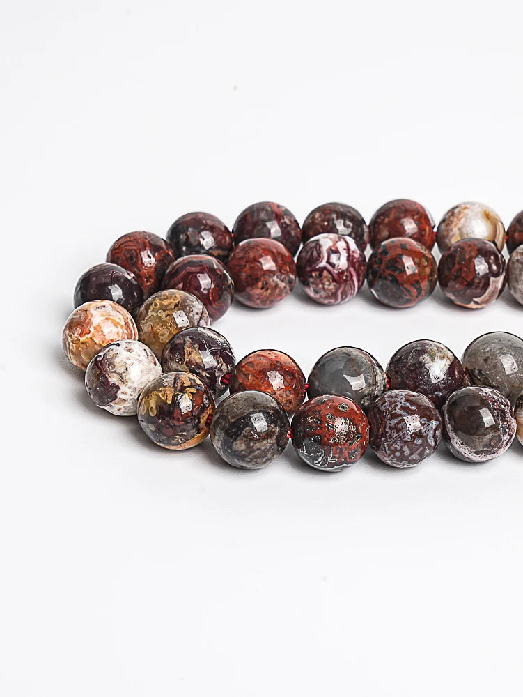 HQ Red Mexican Crazy Lace Agate Bead Strand (6/8/10mm)