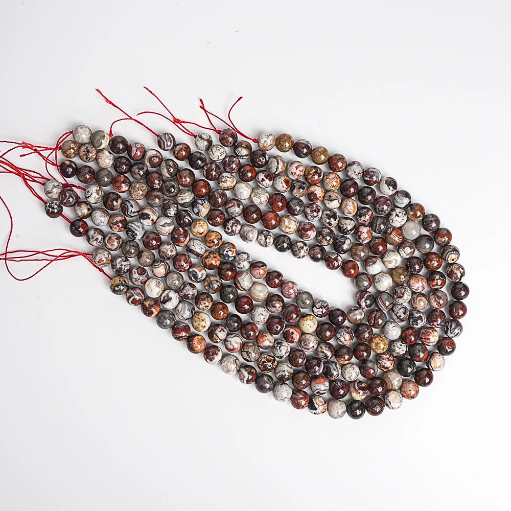 HQ Red Mexican Crazy Lace Agate Bead Strand (6/8/10mm)