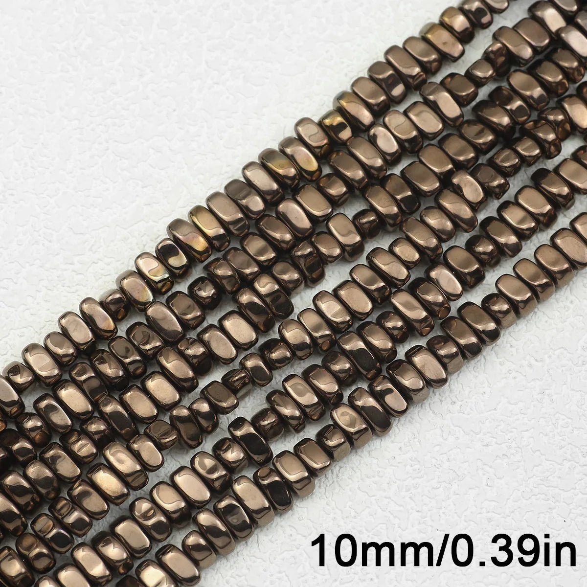 4-10mm Natural Irregular Gravel Coffee Color Hematite Bead Strand