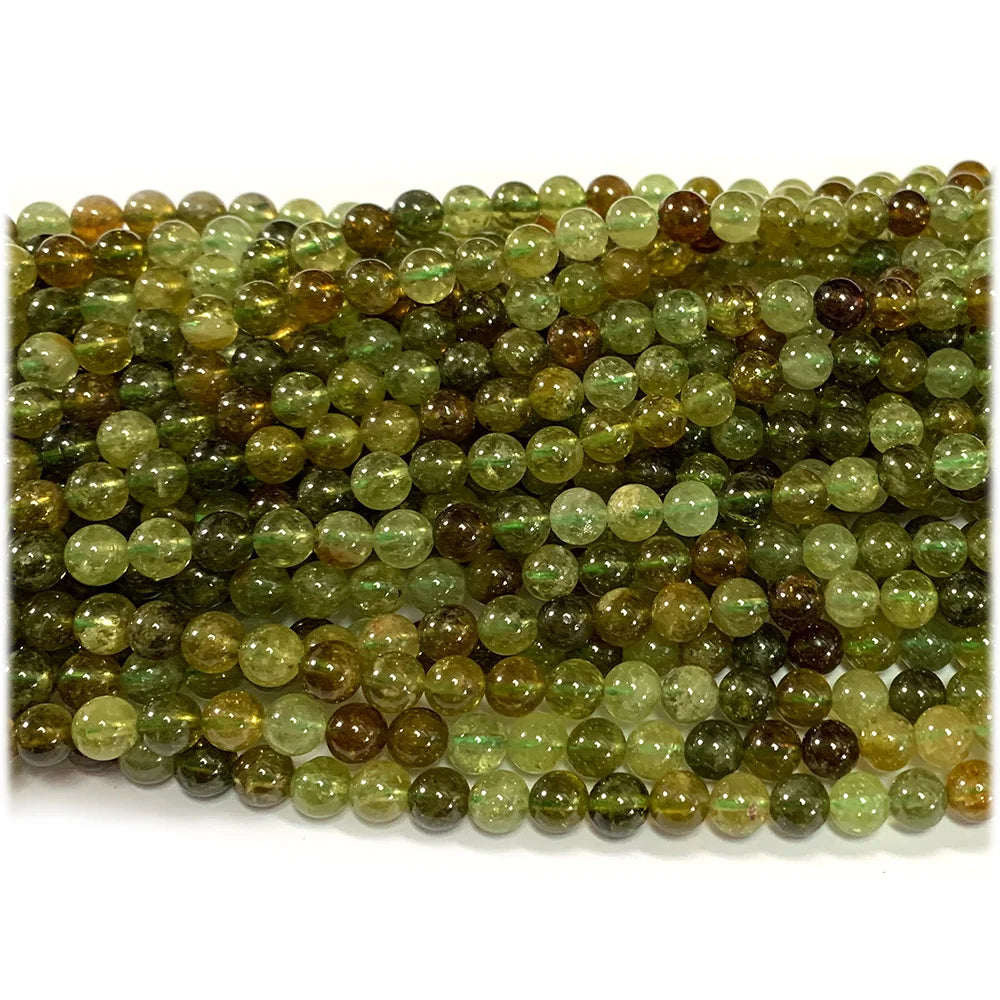 Natural Tsavorite Green Garnet Round Bead Strand
