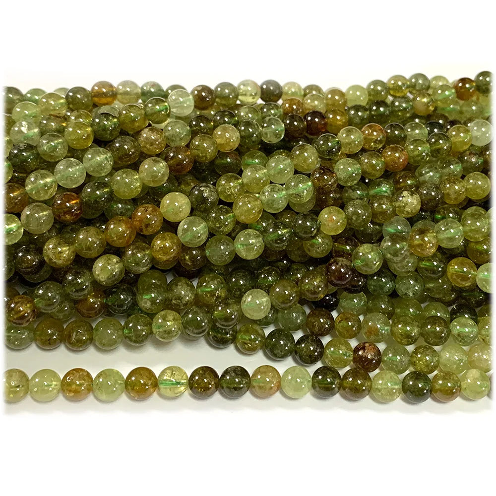 Natural Tsavorite Green Garnet Round Bead Strand