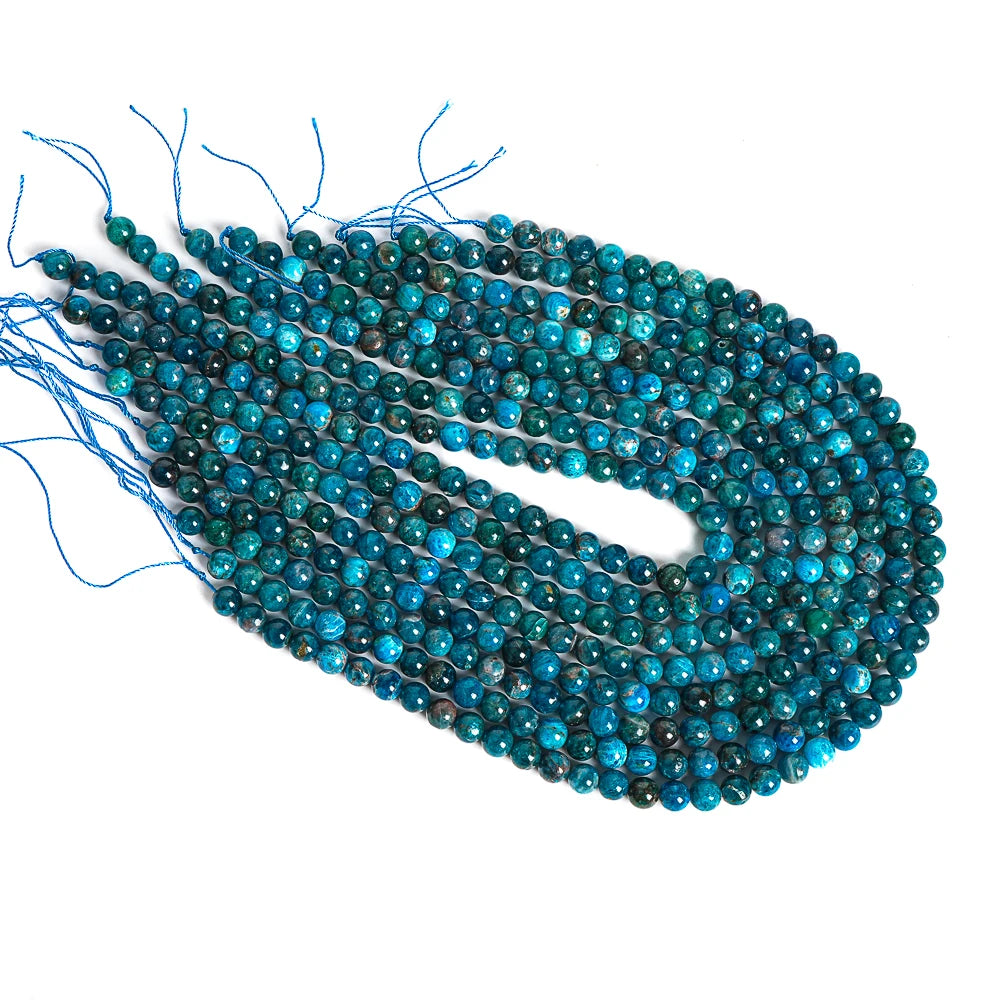 HQ Natural Bright Blue Apatite Bead Strand (6/8mm)
