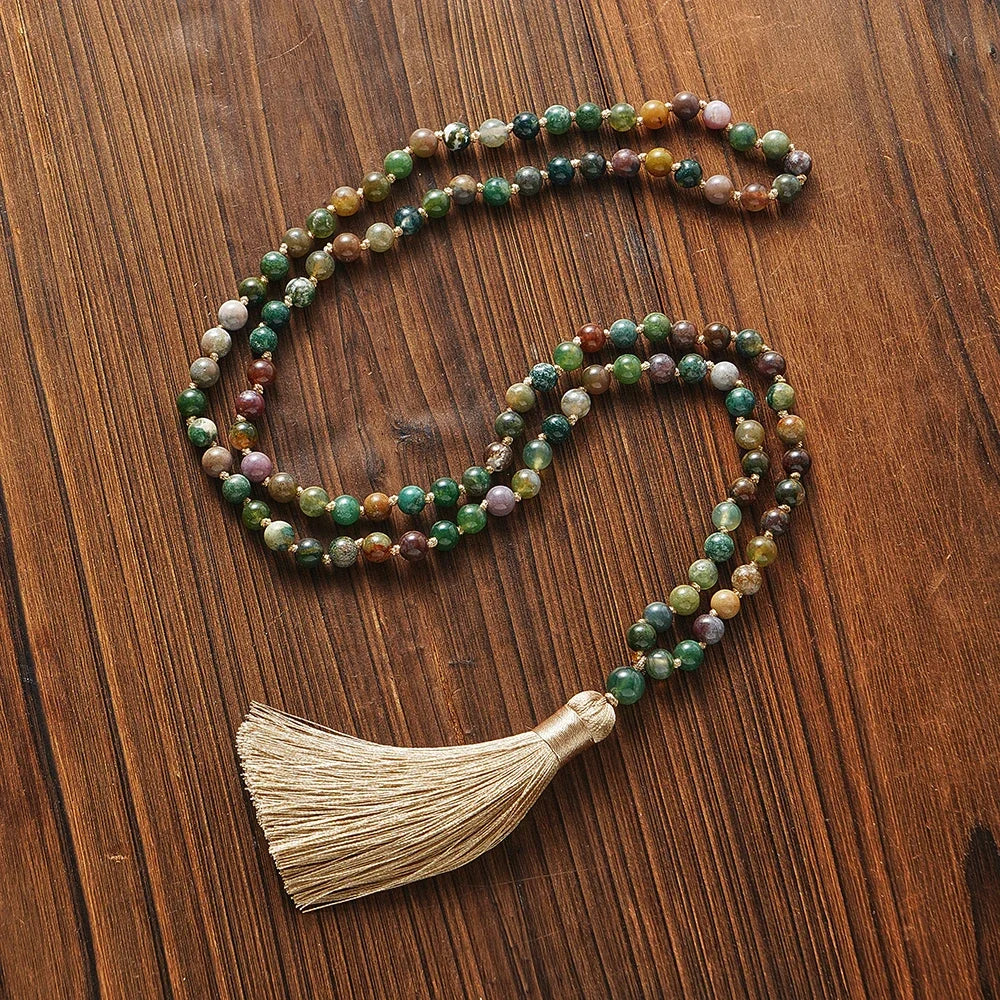 Indian Onyx 108 Bead Mala Necklace