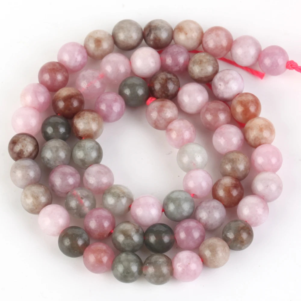 Natural Multicolor Jade Bead Strand