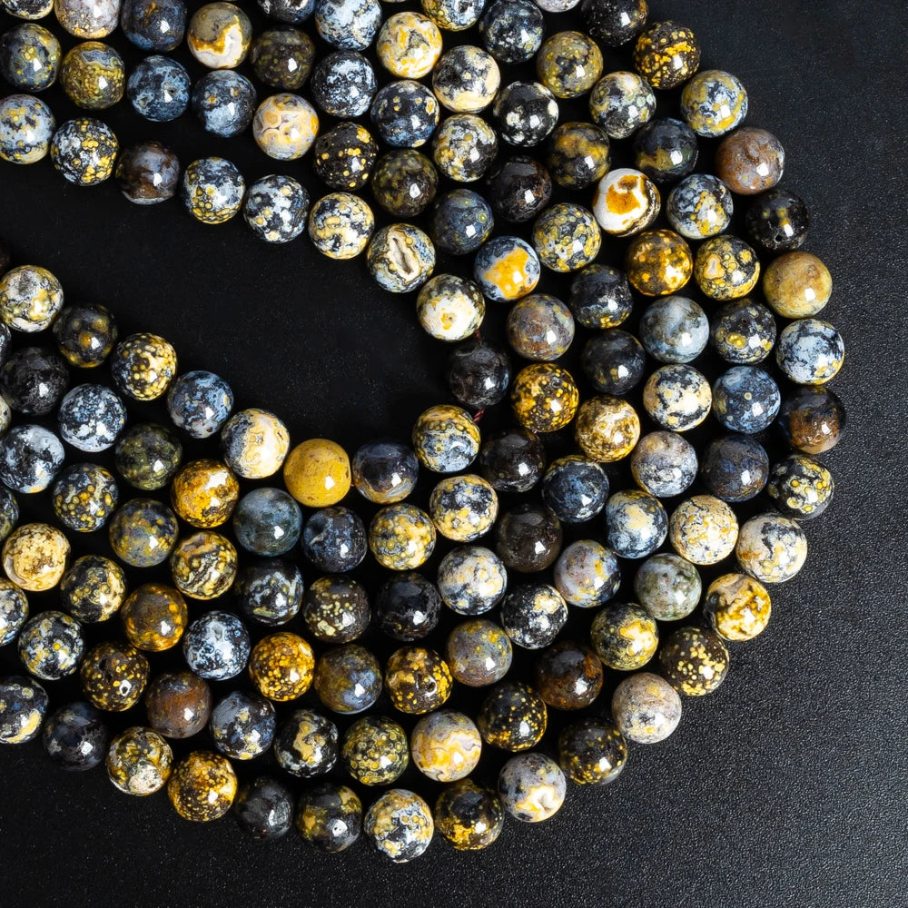 HQ Natural Blue Ocean Agate Bead Strand (4/6/8/10mm)
