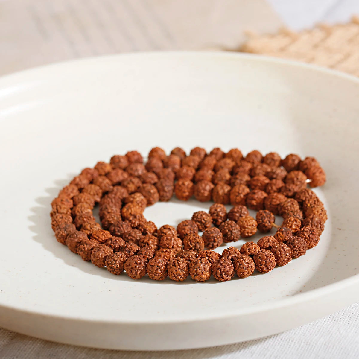 Natural Rudraksha Vajra Bodhi Bead Strand (108 Beads- 6/8/10/12mm)